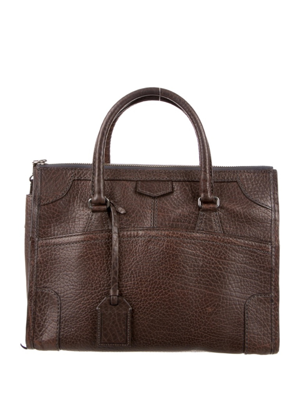 Reed Krakoff Dark Brown Embossed Leather Satchel - Picture 3 of 16